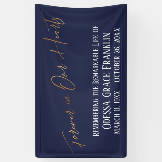 Forever in ons hartenhandschrift Gold bij de marin Spandoek (Verticaal)