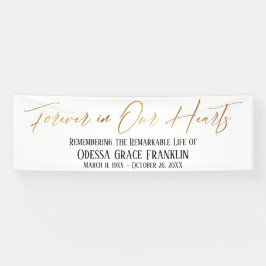 Forever in onze harten Gold Handwriting Typografie Spandoek