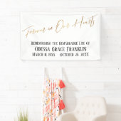 Forever in onze harten Gold Handwriting Typografie Spandoek (Insitu)