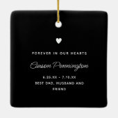Forever in onze harten Herdenkings aangepaste teks Keramisch Ornament (Achterkant)
