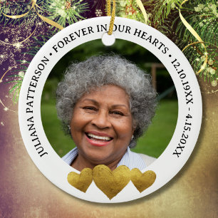 Forever in Onze Harten Herinneringsfoto Aandenken Keramisch Ornament