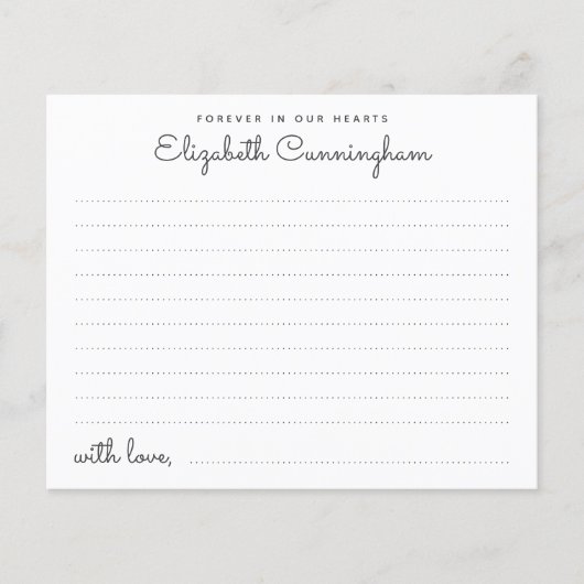 Forever in onze harten Kaart van de Begriptheid (Voorkant)