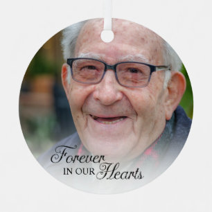 Forever In Onze Hartens Herdenkingsfoto Keramische Metalen Ornament