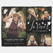 FOREVER IN ONZE HARTS Foto Memorial Fleece Deken (Voorkant (Horizontaal))