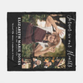 FOREVER IN ONZE HARTS-gedicht Foto Memorial Fleece Deken (Voorkant (Horizontaal))