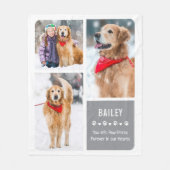 Forever in onze Hearts Pet Memorial Foto Collage Fleece Deken (Voorkant)