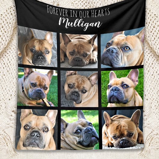 Forever in onze Hearts Pet Memorial Foto Collage Fleece Deken
