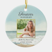 Forever in Our Heart Beach Funeral Memorial Photo  Keramisch Ornament (Voorkant)
