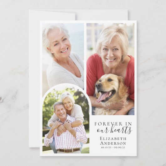 Forever in Our Hearts Arch Begrafenissympathie Bedankkaart (Voorkant)