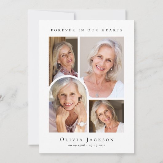 Forever in Our Hearts Arch Begrafenissympathie Bedankkaart (Voorkant)