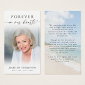 Forever in Our Hearts Beach Memorial Cards Visitekaartje (Voorkant /achterkant)