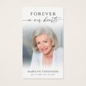Forever in Our Hearts Beach Memorial Cards Visitekaartje (Voorkant)