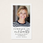 Forever in Our Hearts Cardinal Funeral Prayer Card Visitekaartje (Voorkant)