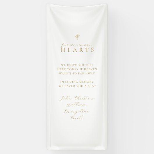 Forever in our Hearts! Floral Bouquet Wedding Spandoek (Verticaal)