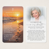 Forever in Our Hearts Footprints Poem Prayer Cards Visitekaartje (Voorkant /achterkant)