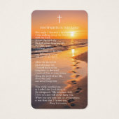 Forever in Our Hearts Footprints Poem Prayer Cards Visitekaartje (Voorkant)
