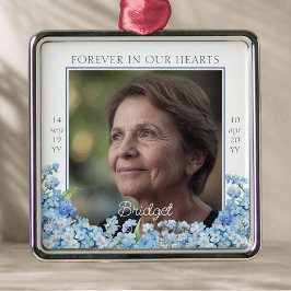 Forever In Our Hearts Forget-me-nots Remembrance Metalen Ornament