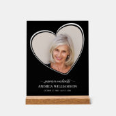 Forever in Our Hearts Foto Begrafenis Acryl Teken Acryl Bord (Voorkant)