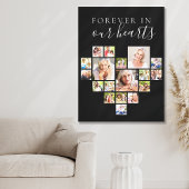 Forever in Our Hearts Fotocollage Zwart Canvas Afdruk