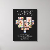Forever in Our Hearts Fotocollage Zwart Canvas Afdruk (Voorkant)