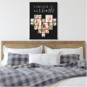 Forever in Our Hearts Fotocollage Zwart Canvas Afdruk (Insitu (Slaapkamer))