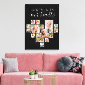 Forever in Our Hearts Fotocollage Zwart Canvas Afdruk (Insitu (Woonkamer))