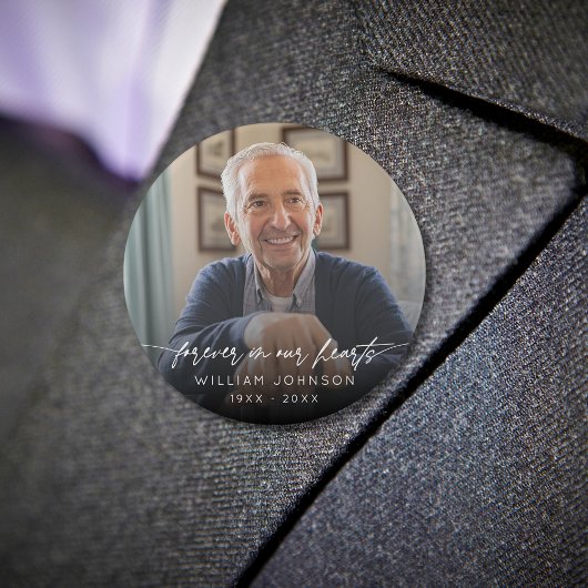 Forever In Our Hearts - Fotoscript Ronde Button 7,6 Cm