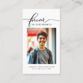 Forever in Our Hearts Funeral Memorial Prayer Card Visitekaartje (Voorkant)
