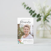 Forever In Our Hearts Funeral Prayer Photo Card Visitekaartje (Staand voorkant)