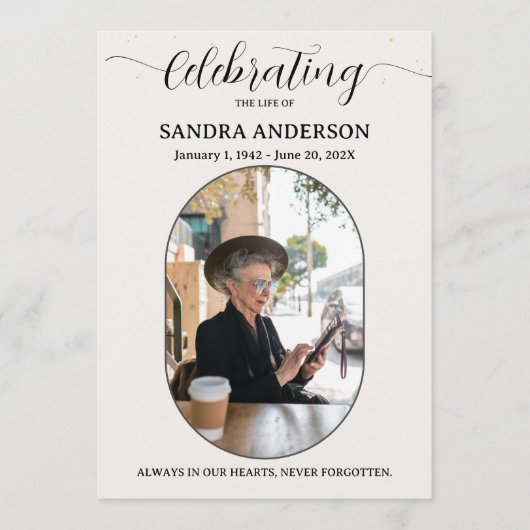 Forever In Our Hearts Funeral with Photo Programmakaart (Voorkant)