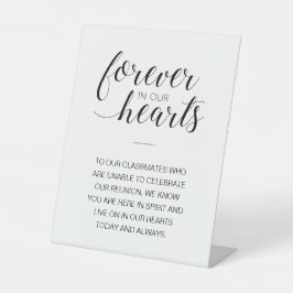 Forever in Our Hearts: Herdenkingsles voor altijd Reclamebord Met Voetstuk