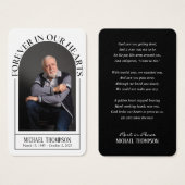 Forever in Our Hearts Kaart voor begrafenisgebeden (Voorkant /achterkant)