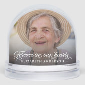 Forever In Our Hearts Kalligrafie Script 2 Foto Sneeuwbol (Voorkant)