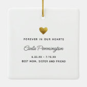 Forever in our Hearts Memorial Custom Text Photo  Keramisch Ornament (Achterkant)