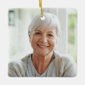 Forever in our Hearts Memorial Custom Text Photo  Keramisch Ornament (Voorkant)