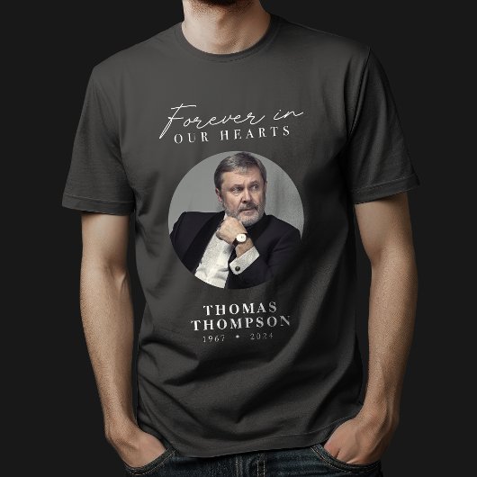 Forever in Our Hearts Memorial Foto T-shirt