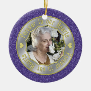 Forever in Our Hearts Memorial Foto van Kerstmis Keramisch Ornament