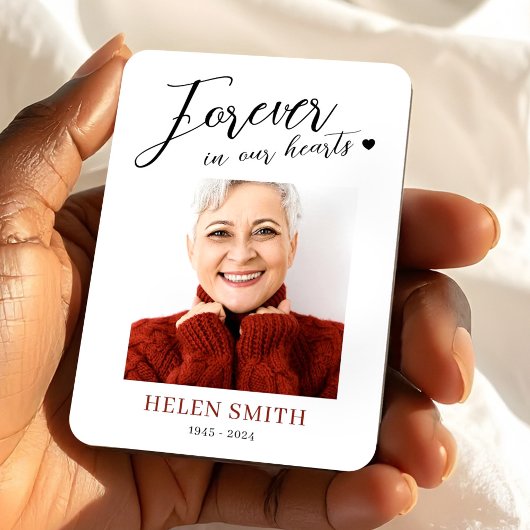 Forever in Our Hearts Memorial Funeral Photo Magneet