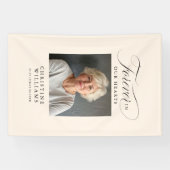 "Forever in our Hearts" Memorial, naam, foto Spandoek (Horizontaal)