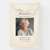"Forever in our Hearts" Memorial, naam, foto Spandoek (Verticaal)