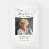 "Forever in our Hearts" Memorial, naam, foto Spandoek (Verticaal)