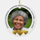 Forever in Our Hearts Memorial Photo Keepsake Keramisch Ornament (Achterkant)