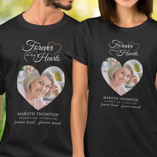 Forever In Our Hearts Memorial Photo T-shirt