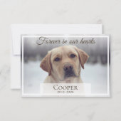 Forever in our hearts Pet memorial custom Bedankkaart (Voorkant)