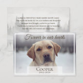 Forever in our hearts Pet memorial custom Bedankkaart (Voorkant / Achterkant)