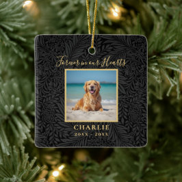 Forever in our Hearts Pet Memorial Name Photo Keramisch Ornament