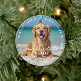 Forever in our Hearts Pet Memorial Name Photo Keramisch Ornament