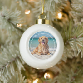 Forever in our Hearts Pet Memorial Name Photo Keramische Bal Ornament