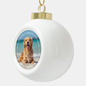 Forever in our Hearts Pet Memorial Name Photo Keramische Bal Ornament (Rechts)