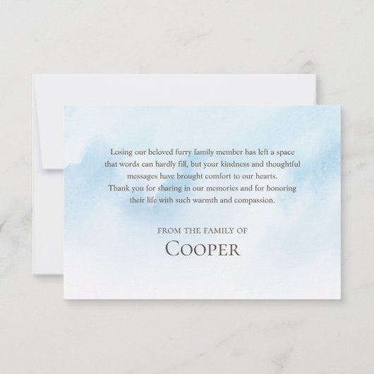 Forever in our hearts Pet memorial photo Bedankkaart (Achterkant)